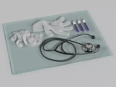 Hospital Tray and Equipment 3D model