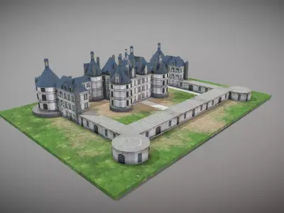Chambord Castle Low-poly 3D model
