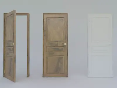 wooden door 3D model 4