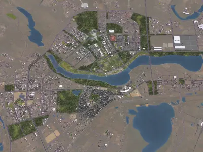 Ordos - 3D City Model Low-poly 3D model