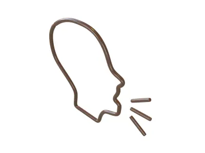 Neon Speaking Head v1 006 Low-poly 3D model