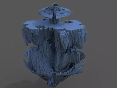 Sci fi Shroom cliff 2 3D model