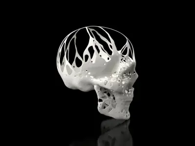 Skull Dust Voronoi Low-poly 3D model