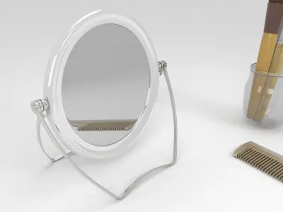 Mirror Comb and Brushes 3D model
