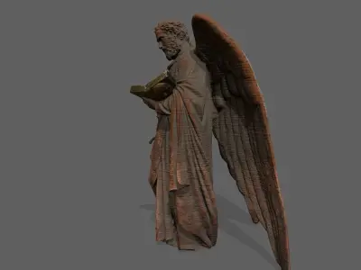 Old Man Statue Low-poly 3D model 19