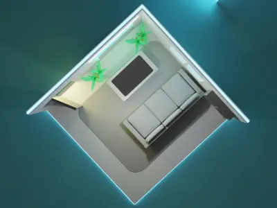 ISOMETRIC VIEW - HALL - BLENDER 3D model
