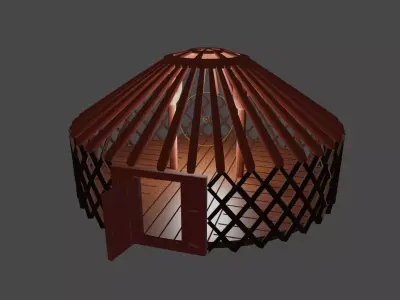 mongolian tent Low-poly 3D model