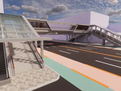 Pedestrian Bridge -A7 3D model