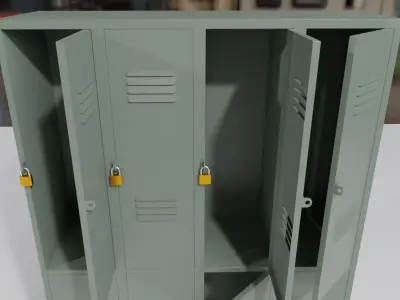 Steel Cabinet for Locker Room - Armario de lata - Vestiario Low-poly 3D model