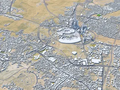 Mecca Downtown Saudi Arabia Low-poly 3D model