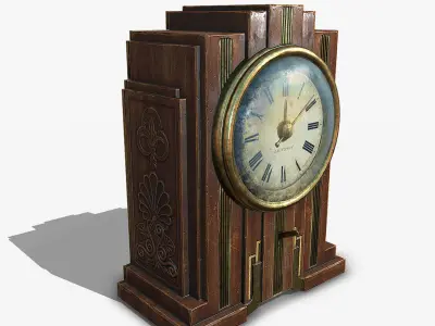 Antique Clock Low-poly 3D model