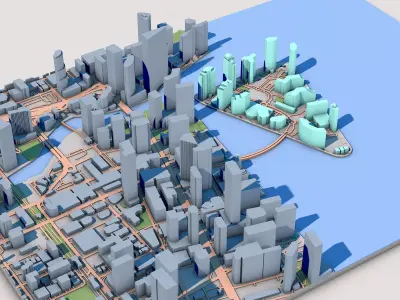 Burlingame Island Miami Florida USA 3D model