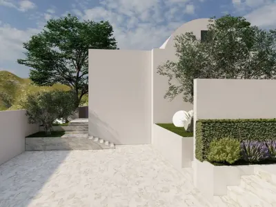 3D Exterior Scene 3D model design garden and landscape 3D  3D model 4