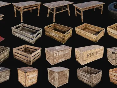 Props Pack - 90 Objects 4K PBR Texture Low-poly 3D model