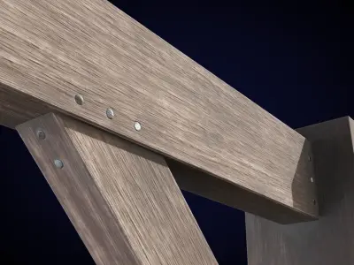 Old Warehouse Pulley Low-poly 3D model