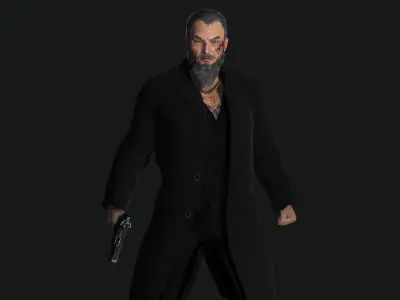 AAA 3D REALISTIC ASIAN JAPANESE MAN CHARACTER - OLD YAKUZA
