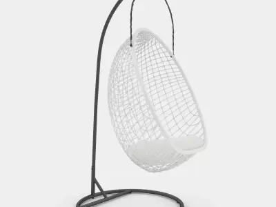 Chillout rattan hanging chair 3D model