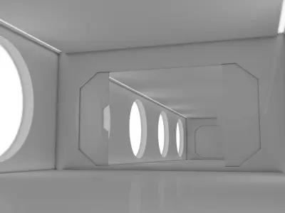 Sci Fi Corridor Low-poly 3D model buy