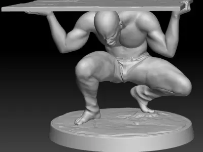 On shoulder of man Figture Printing 3D print model