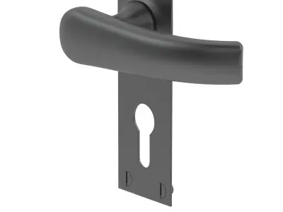 Cardea Curved Black Iron Handle 3D model