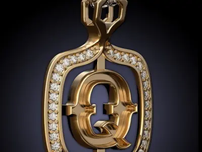 Q Letter Pendant 3D print model