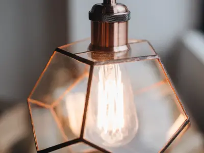 Pendant geometric glass light Dodecahedron Free 3D model