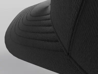 Trucker hat 3D mockup Wire back Low-poly 3D model