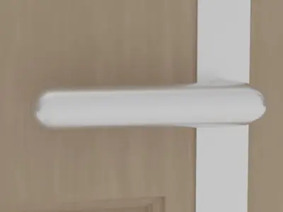 FREE Single Door with molds frame handle and hinges Free 3D model