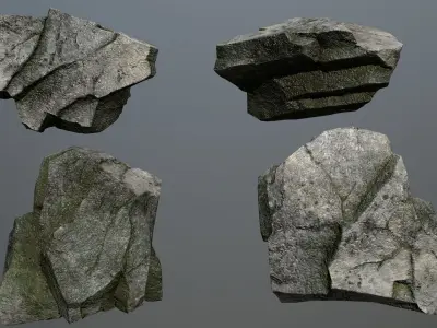 Rock Set 3 Low-poly 3D model