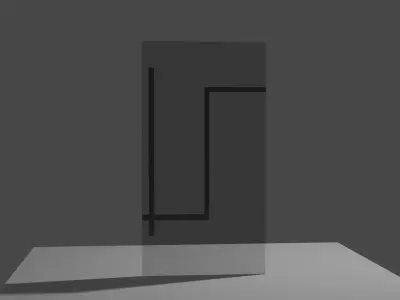 modern glass door Low-poly 3D model