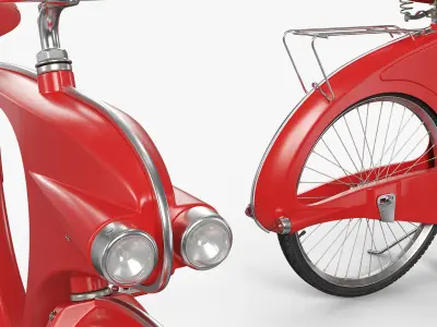  Collectible Retro Cruiser Bicycle Red Rigged for Cinema 4D 