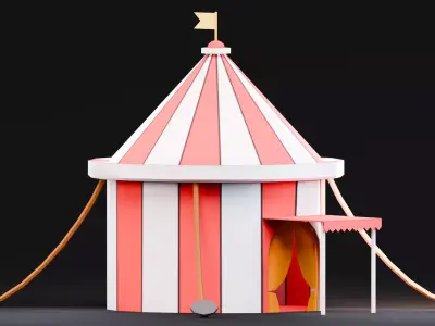 Amusement Park - Tent Low-poly 3D model