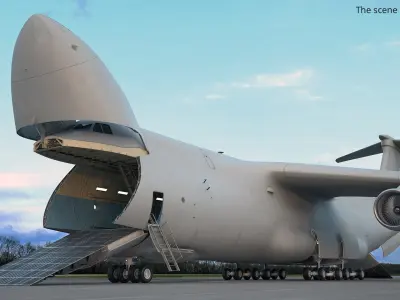  Heavy Air Transport Jet Grey with Interior Rigged 