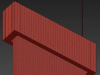 MONDRIAN three gold and pendant lights hanging from ceiling 3D model