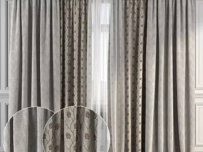Curtain Set 180 3D model