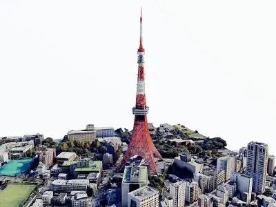 Tokyo Tower Low-poly 3D model