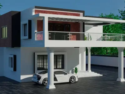 Real World Scaled 3D Two Story Building 3D model