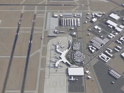 Tucson Airport Low-poly 3D model