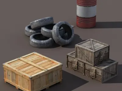 Street Element Low poly 3d Model Low-poly 3D model