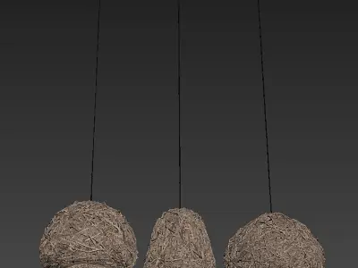 Lamp wicker n61 3D model