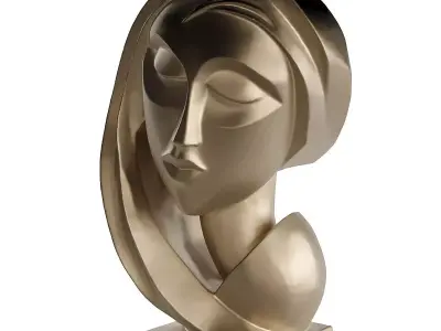 girl head statue  3D model