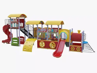Train Style Kid Playground 06 3D model