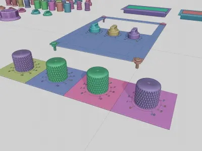 Modular 3D audio amp knobs meters and switches Blender LTS 2024 3D model