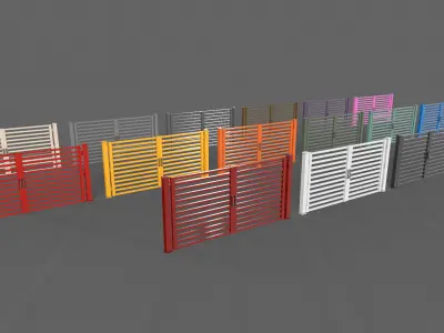 PBR Metal Gate C4 Low-poly 3D model