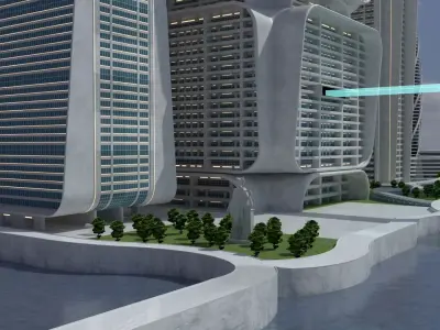 Oceanicity Futuristic Floating City 3D Model 3D model
