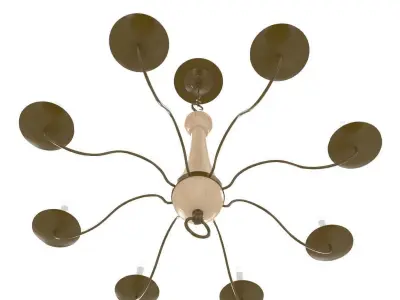 1960s Italian Six Light Petal Chandelier 3D model
