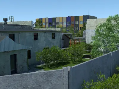 Industrial Zone Low-poly 3D model