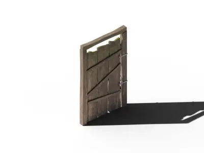 Wood Door Free low-poly 3D model