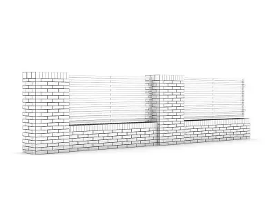 Concrete Fence 03 3D model
