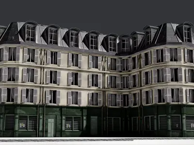 3 Piece Parisian Apartment Building Free 3D model